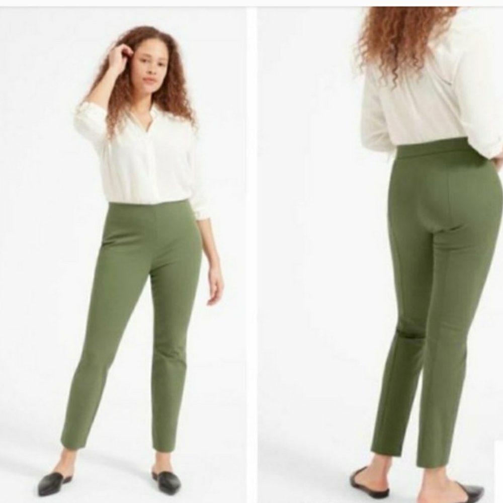 Everlane the Work Pant Side Zip Sz 6 Olive Green runs small